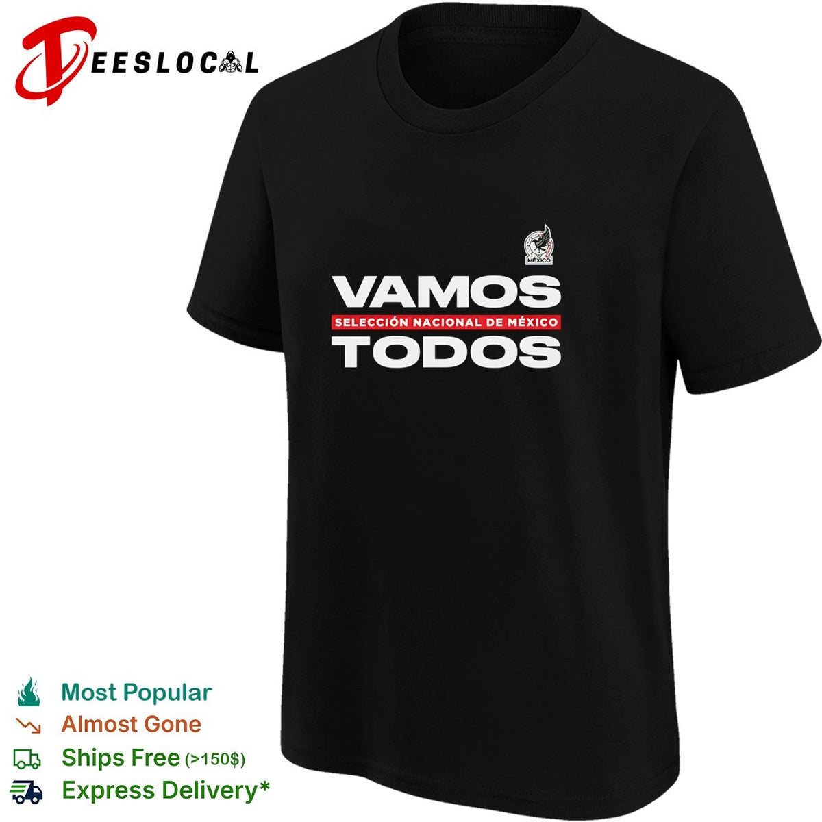 Vamos todos Mexico Seleccion Nacional black red bold shirt