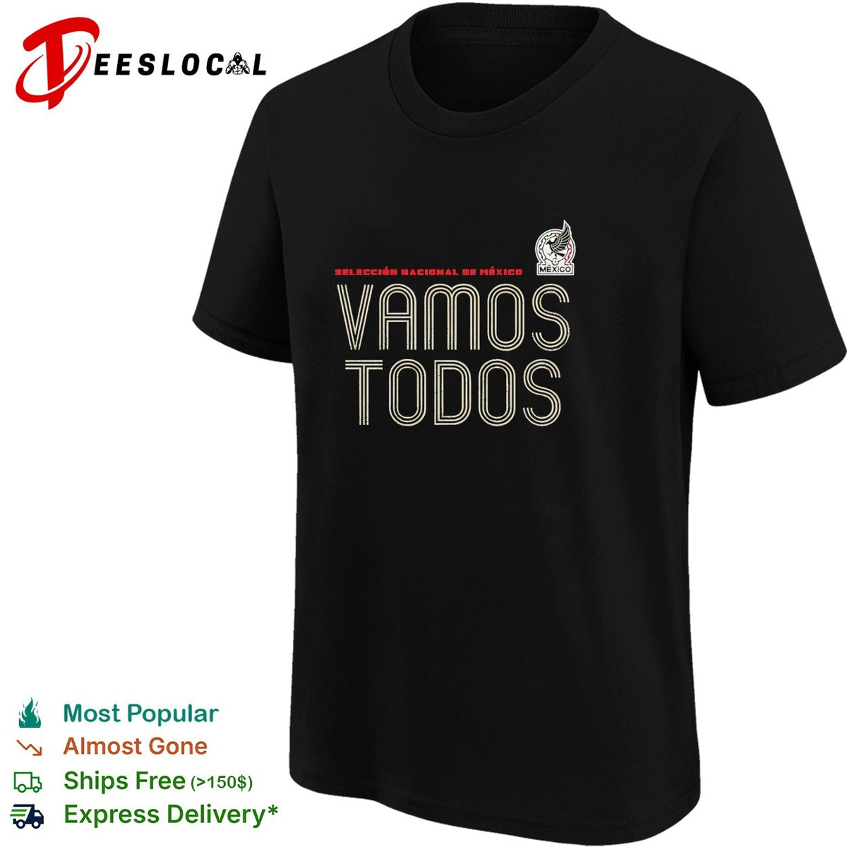 Vamos todos Mexico Seleccion Nacional dark minimal shirt