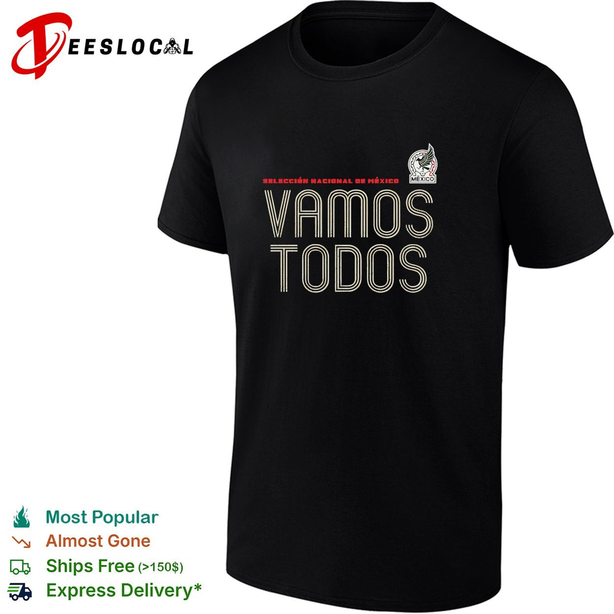 Vamos todos Mexico Seleccion Nacional dark minimal shirt