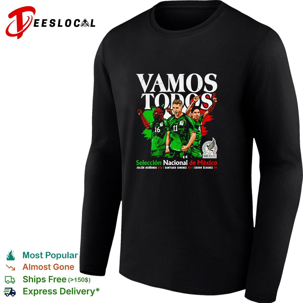 Vamos todos Mexico Seleccion Nacional soccer trio players shirt