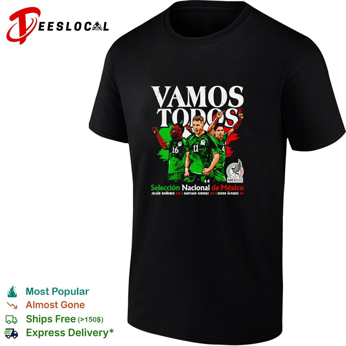 Vamos todos Mexico Seleccion Nacional soccer trio players shirt