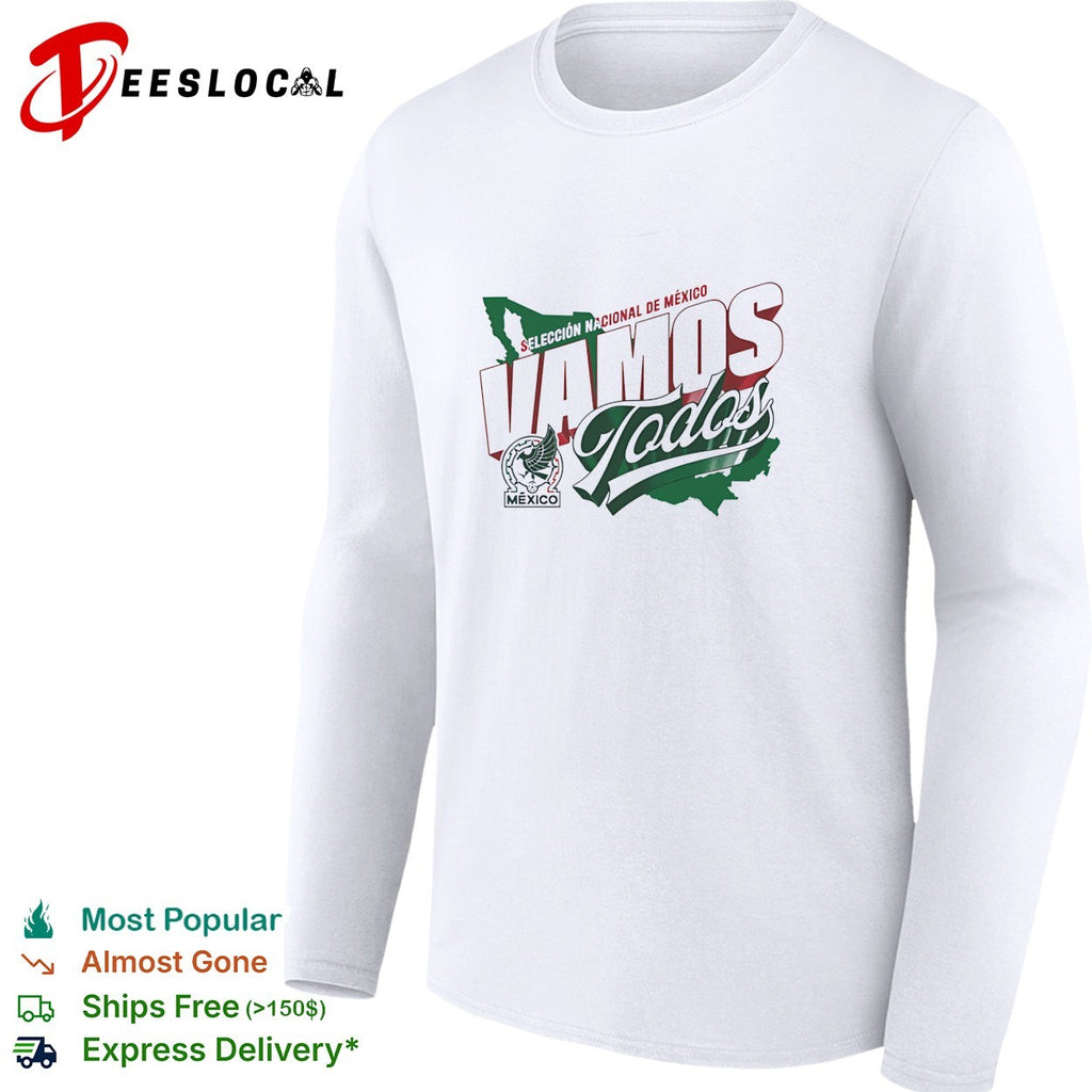 Vamos todos Mexico Seleccion Nacional white map version shirt