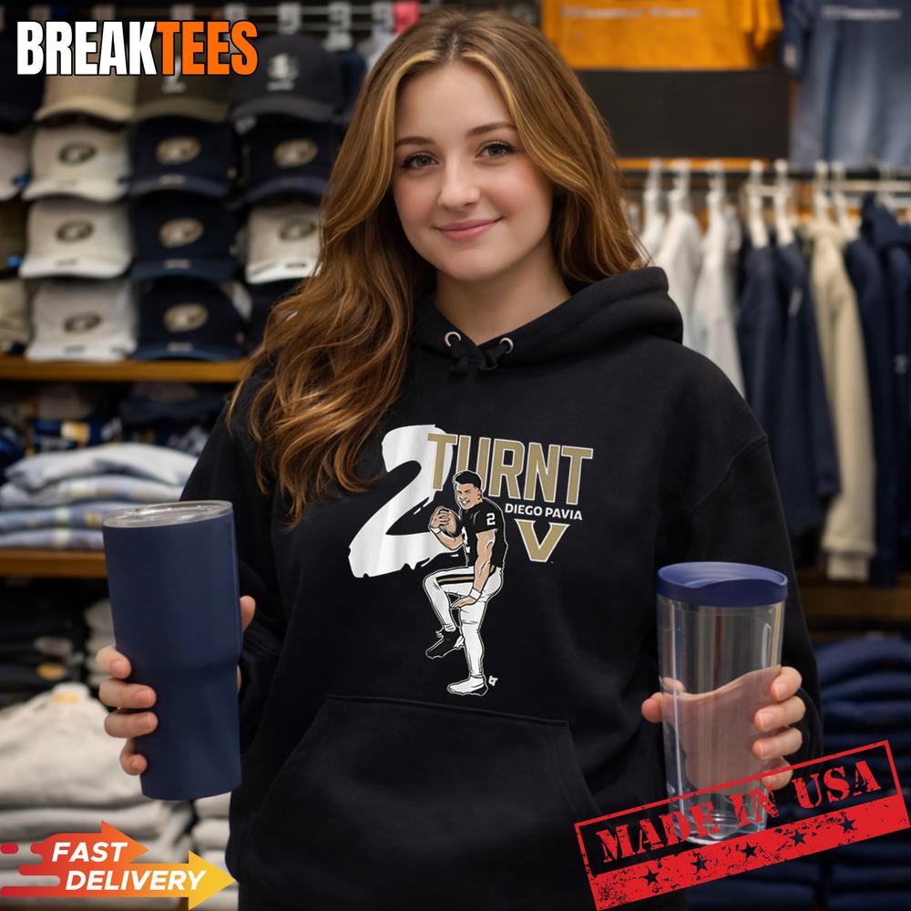 Vanderbilt Football Diego Pavia 2 Turnt Graphic Shirt