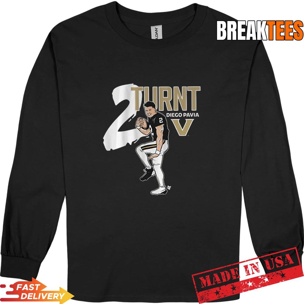Vanderbilt Football Diego Pavia 2 Turnt Graphic Shirt