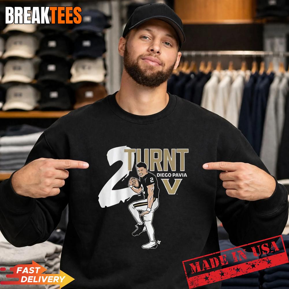 Vanderbilt Football Diego Pavia 2 Turnt Graphic Shirt