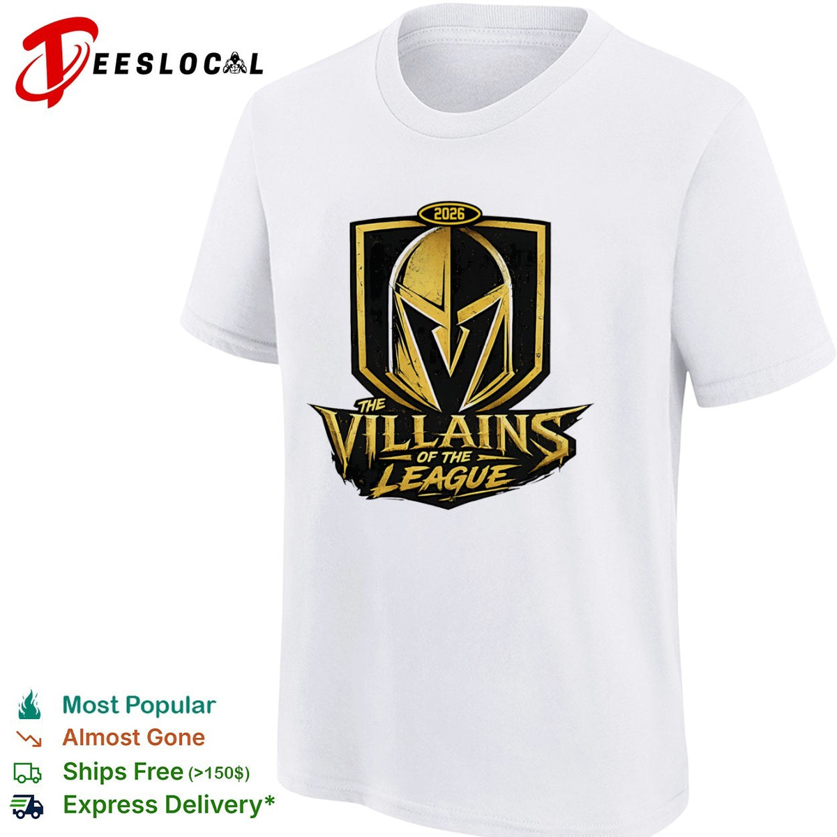 Vegas Golden Knights 2026 the villains of the league helmet shirt