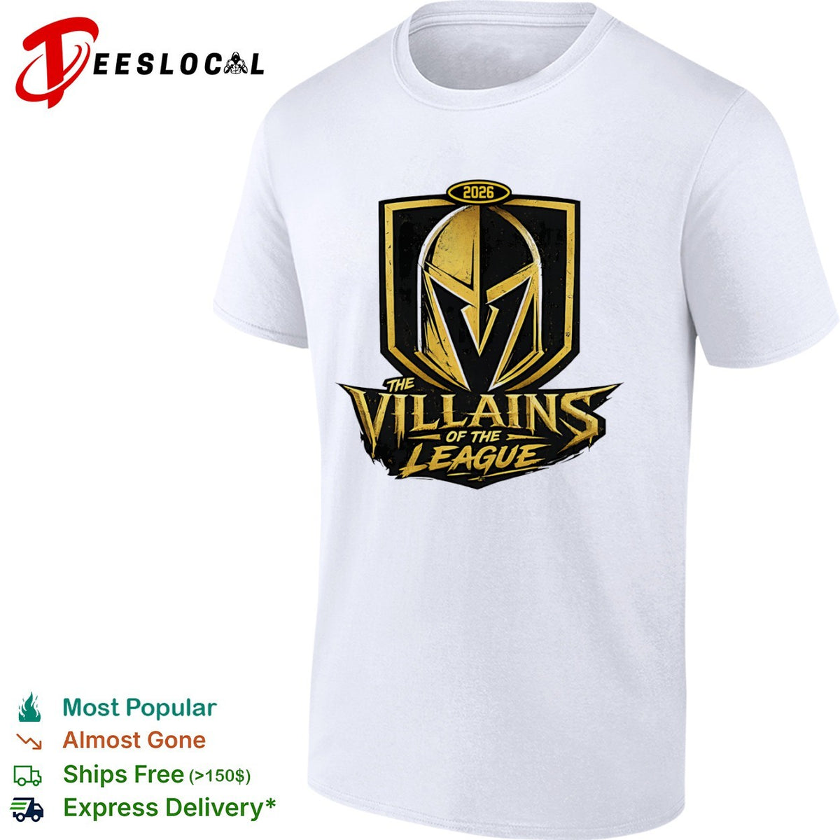 Vegas Golden Knights 2026 the villains of the league helmet shirt