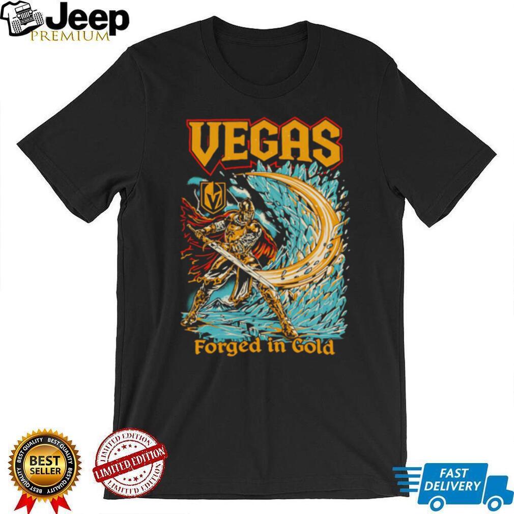 Vegas Golden Knights Forged In Gold Knight Warrior Hockey T Shirt