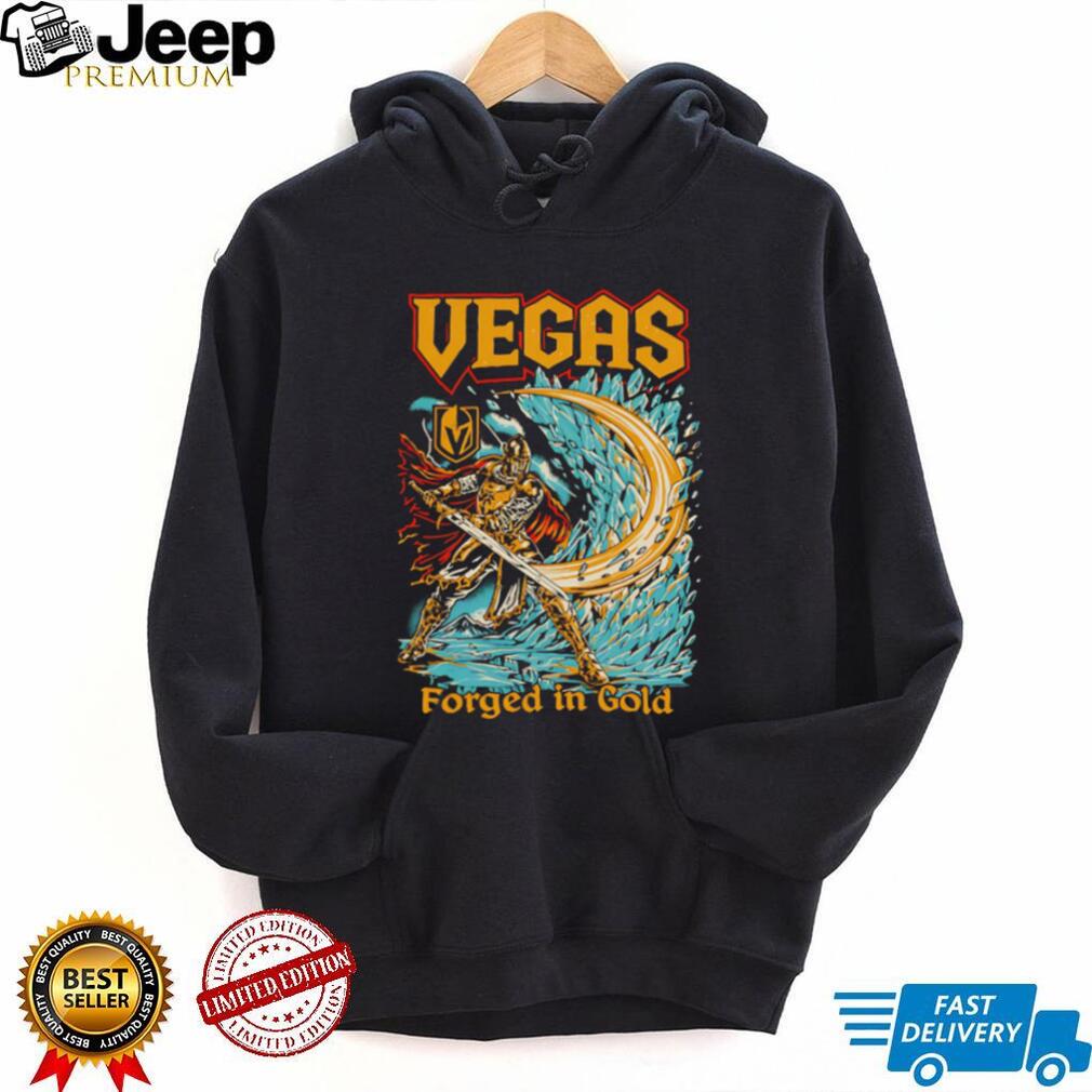 Vegas Golden Knights Forged In Gold Knight Warrior Hockey T Shirt