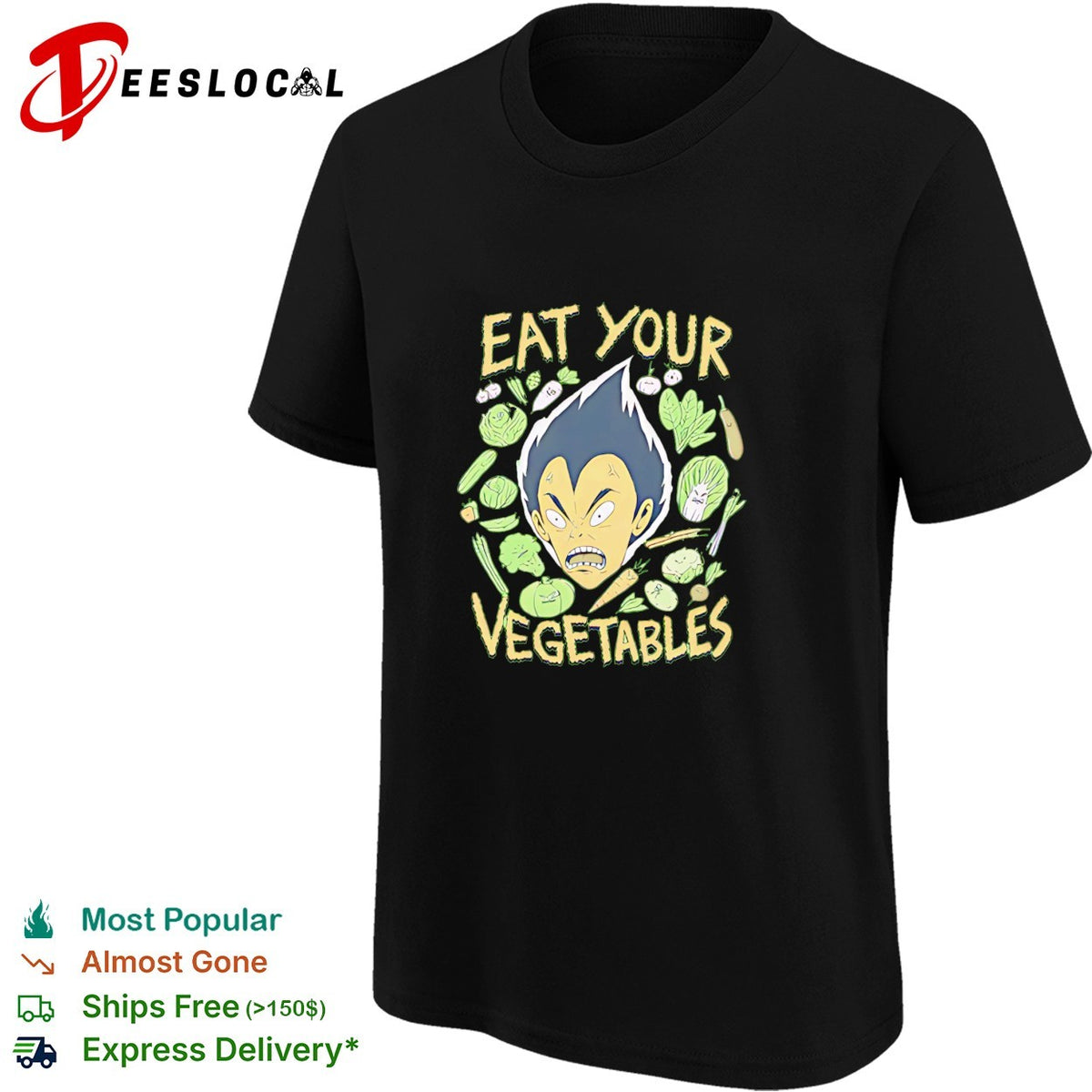 Vegeta eat your vegetables anime character food humor shirt