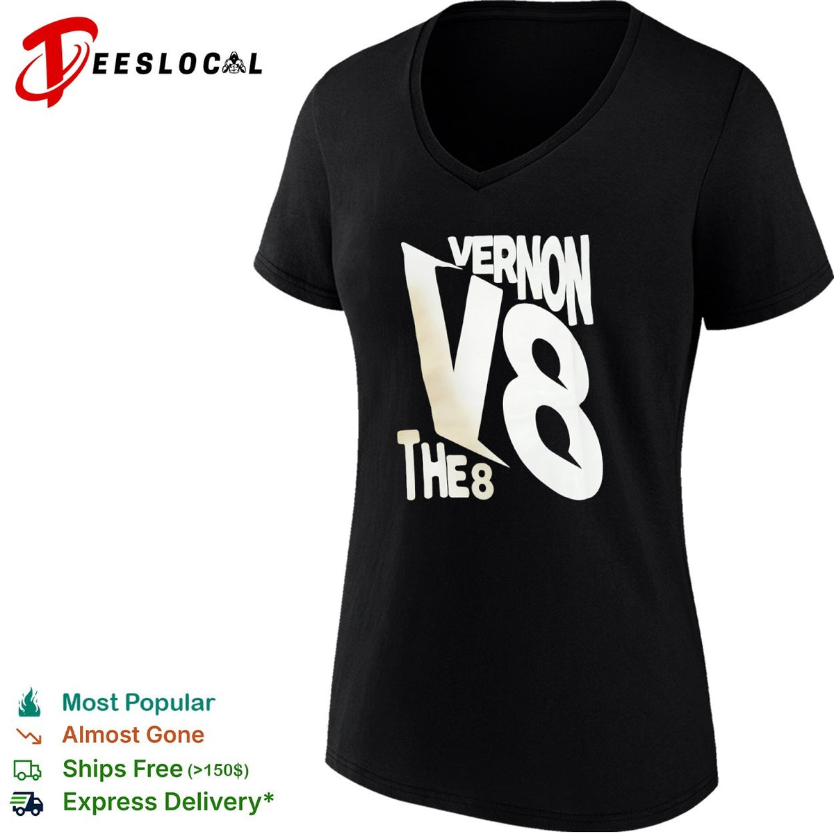 Vernon V8 the 8 Minnesota Timberwolves NBA Basketball Fan Parody Graphic shirt