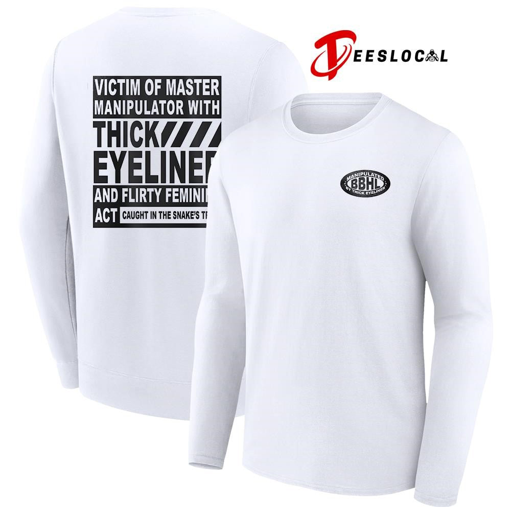 Victim of master manipulated by thick eyeliner graphic shirt