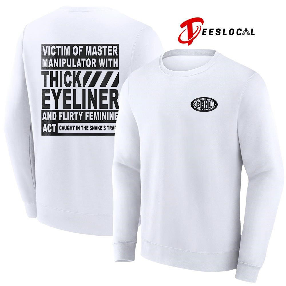 Victim of master manipulated by thick eyeliner graphic shirt