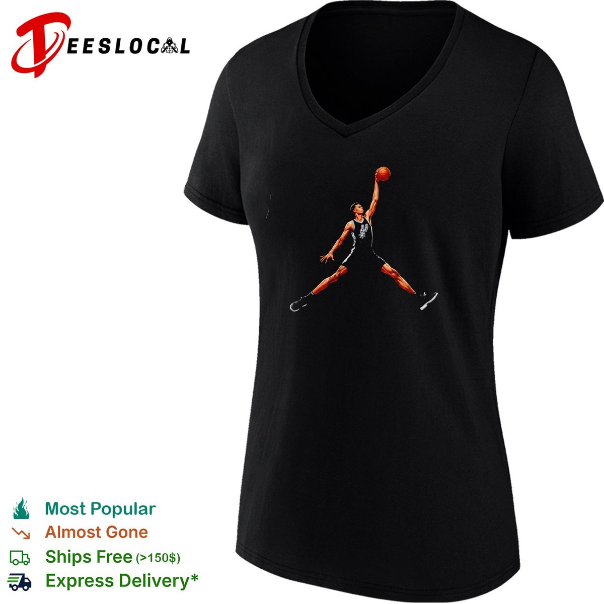 Victor Wembanyama San Antonio Spurs Jumpman silhouette dunk art shirt