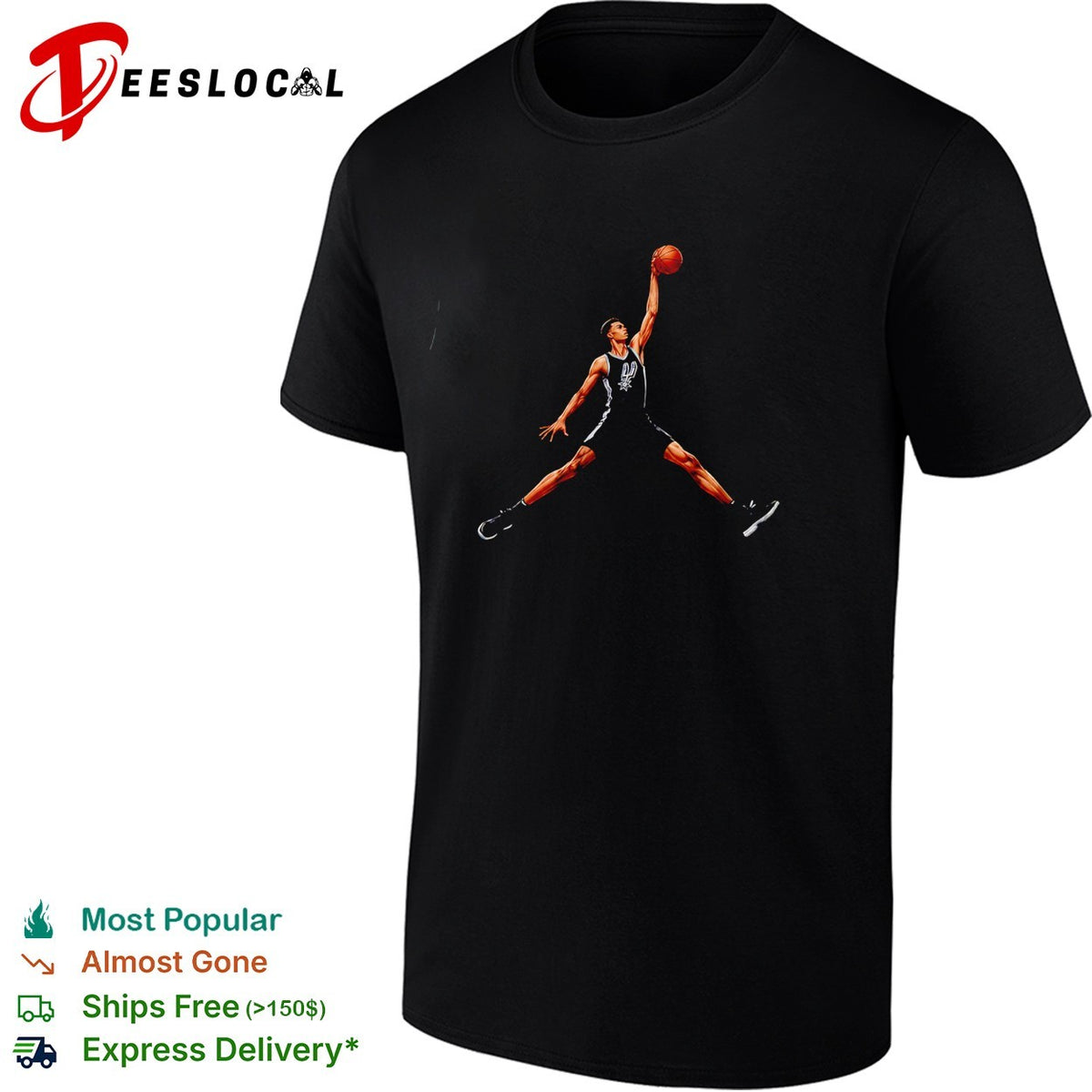 Victor Wembanyama San Antonio Spurs Jumpman silhouette dunk art shirt
