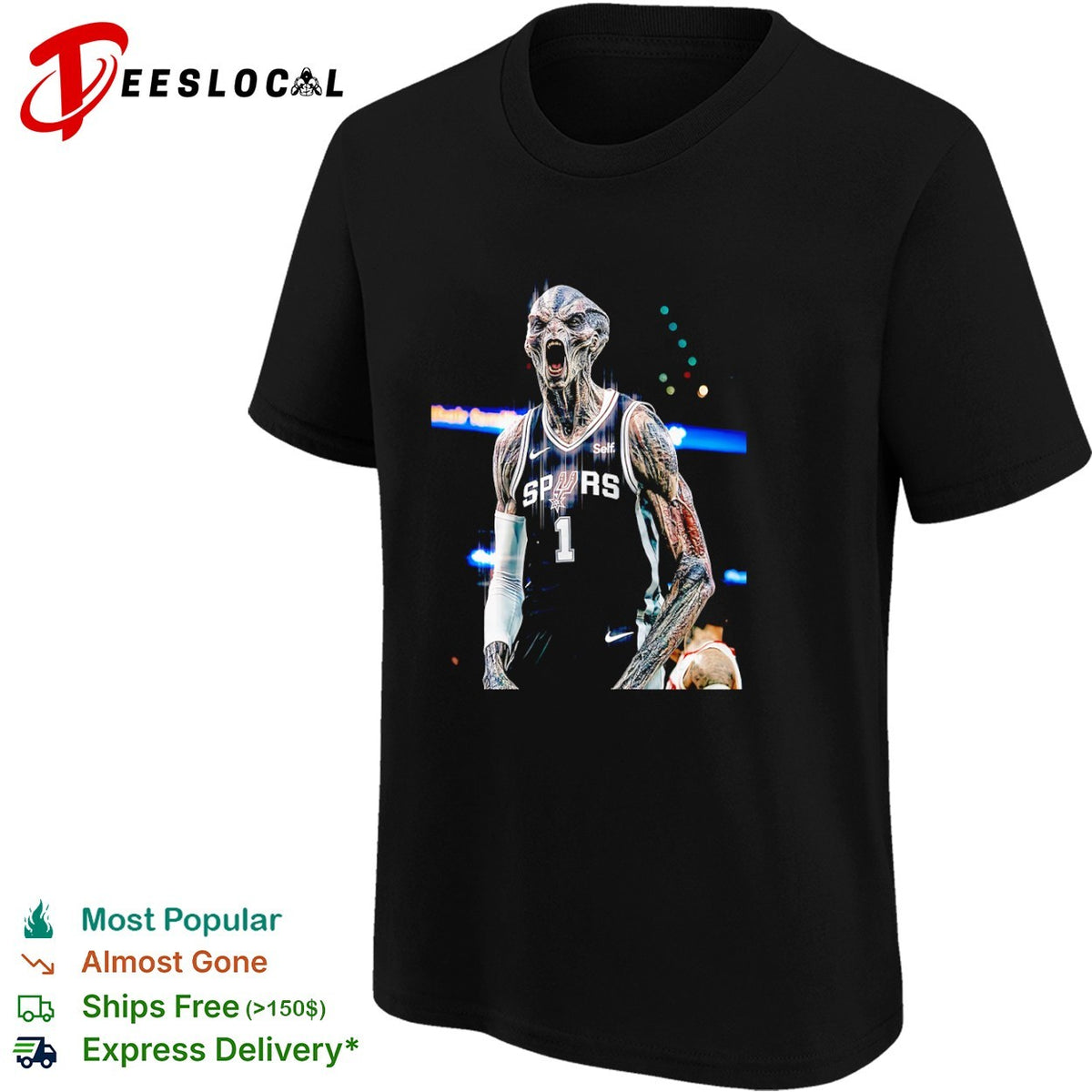 Victor Wembanyama San Antonio Spurs NBA Alien Parody shirt