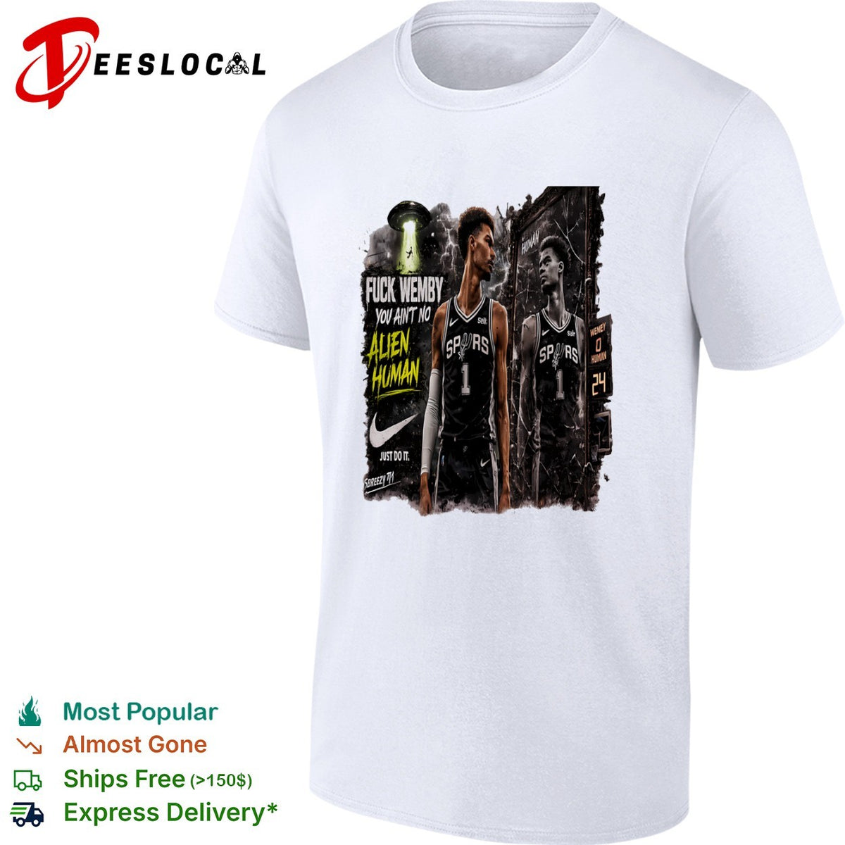 Victor Wembanyama San Antonio Spurs NBA Fuck Wemby You Aint No Alien shirt