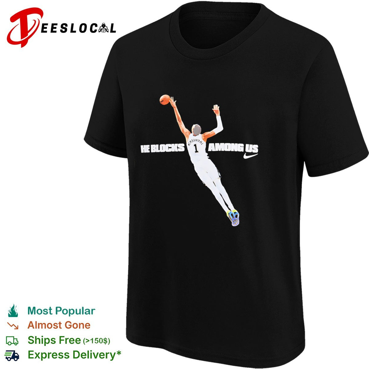 Victor Wembanyama San Antonio Spurs NBA He Blocks Among Us t shirt