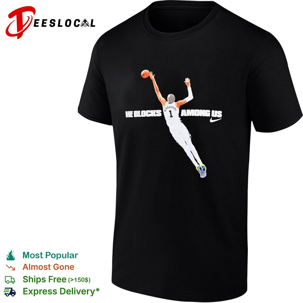 Victor Wembanyama San Antonio Spurs NBA He Blocks Among Us t shirt