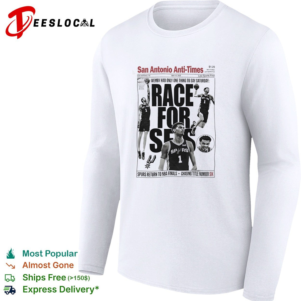 Victor Wembanyama San Antonio Spurs NBA Race for Six San Antonio Anti Times shirt