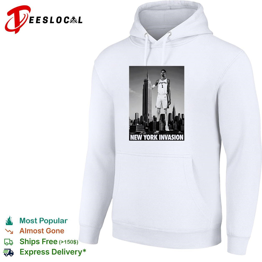 Victor Wembanyama San Antonio Spurs New York invasion giant skyline shirt