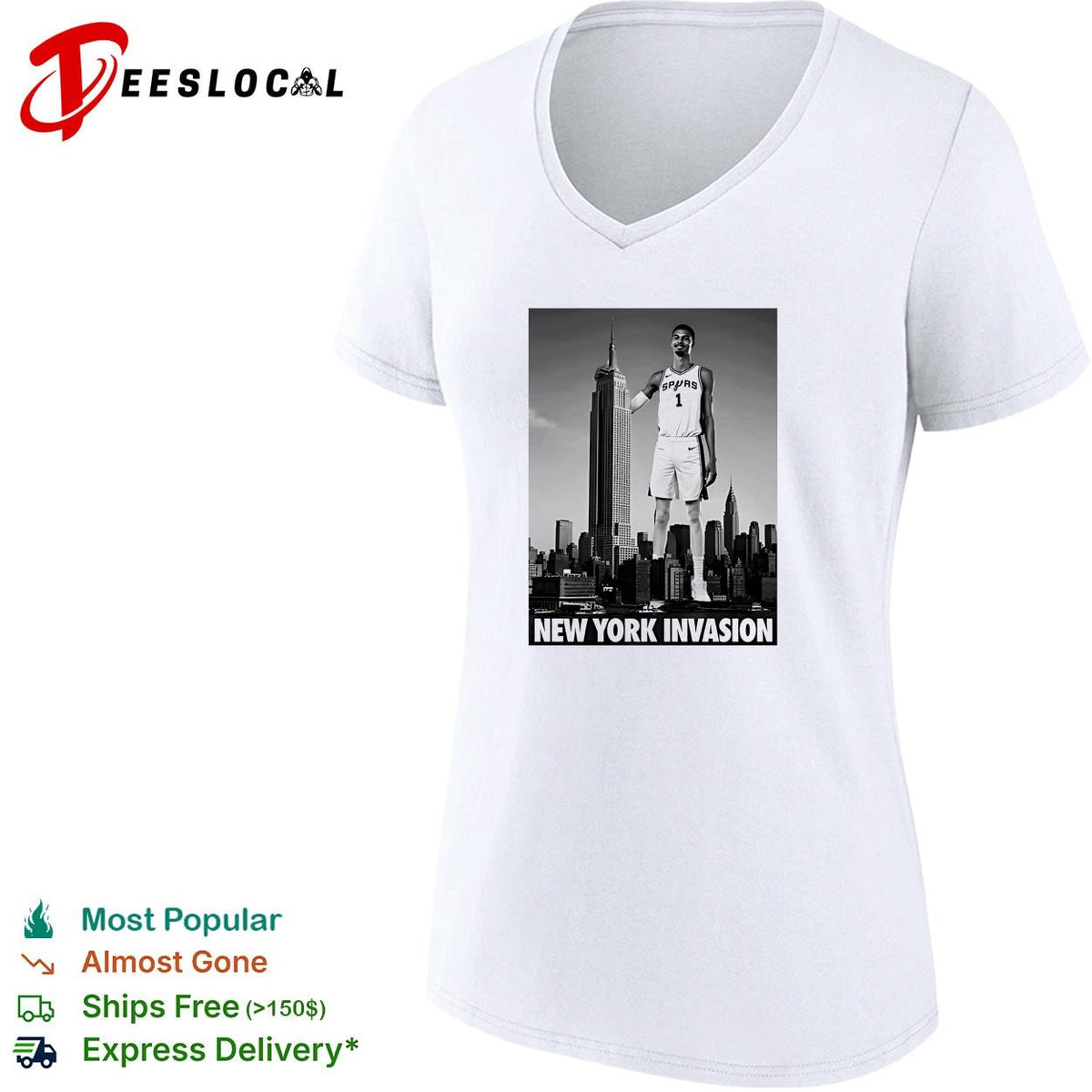Victor Wembanyama San Antonio Spurs New York invasion giant skyline shirt