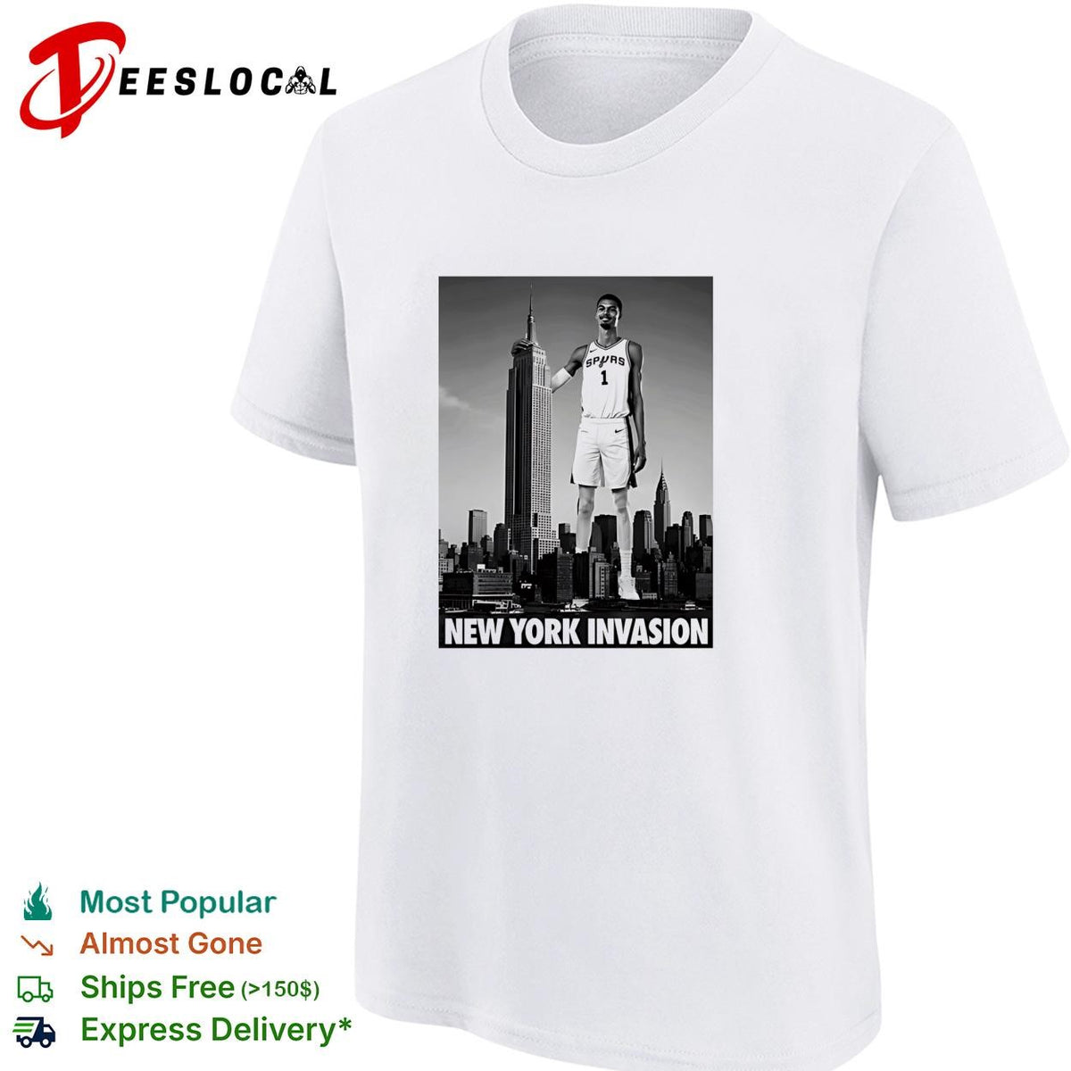 Victor Wembanyama San Antonio Spurs New York invasion giant skyline shirt