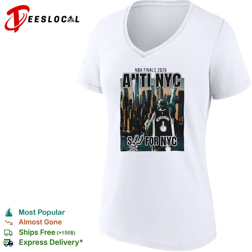 Victor Wembanyama San Antonio Spurs middle finger NBA Finals 2026 anti NYC for shirt