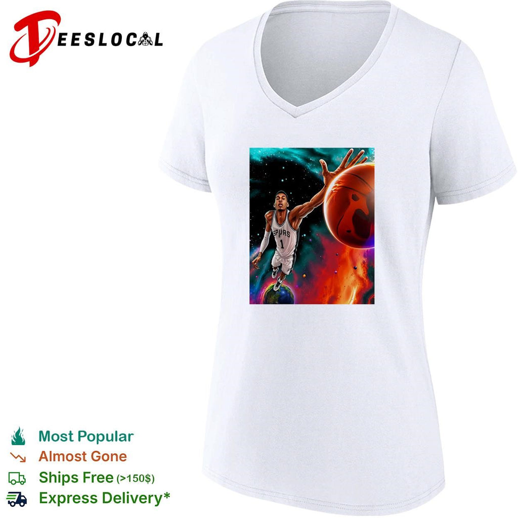 Victor Wembanyama San Antonio Spurs number 1 space galaxy cosmic basketball shirt