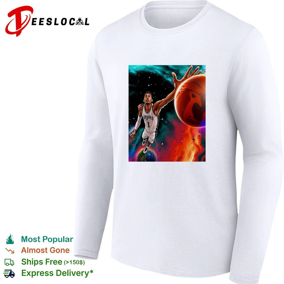 Victor Wembanyama San Antonio Spurs number 1 space galaxy cosmic basketball shirt