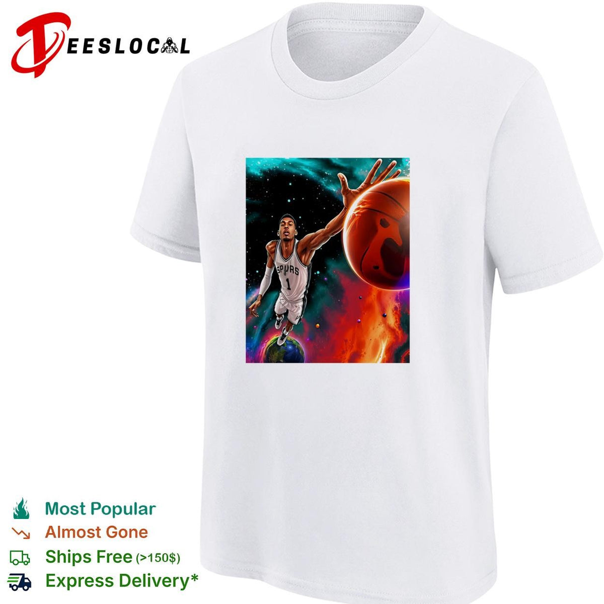 Victor Wembanyama San Antonio Spurs number 1 space galaxy cosmic basketball shirt