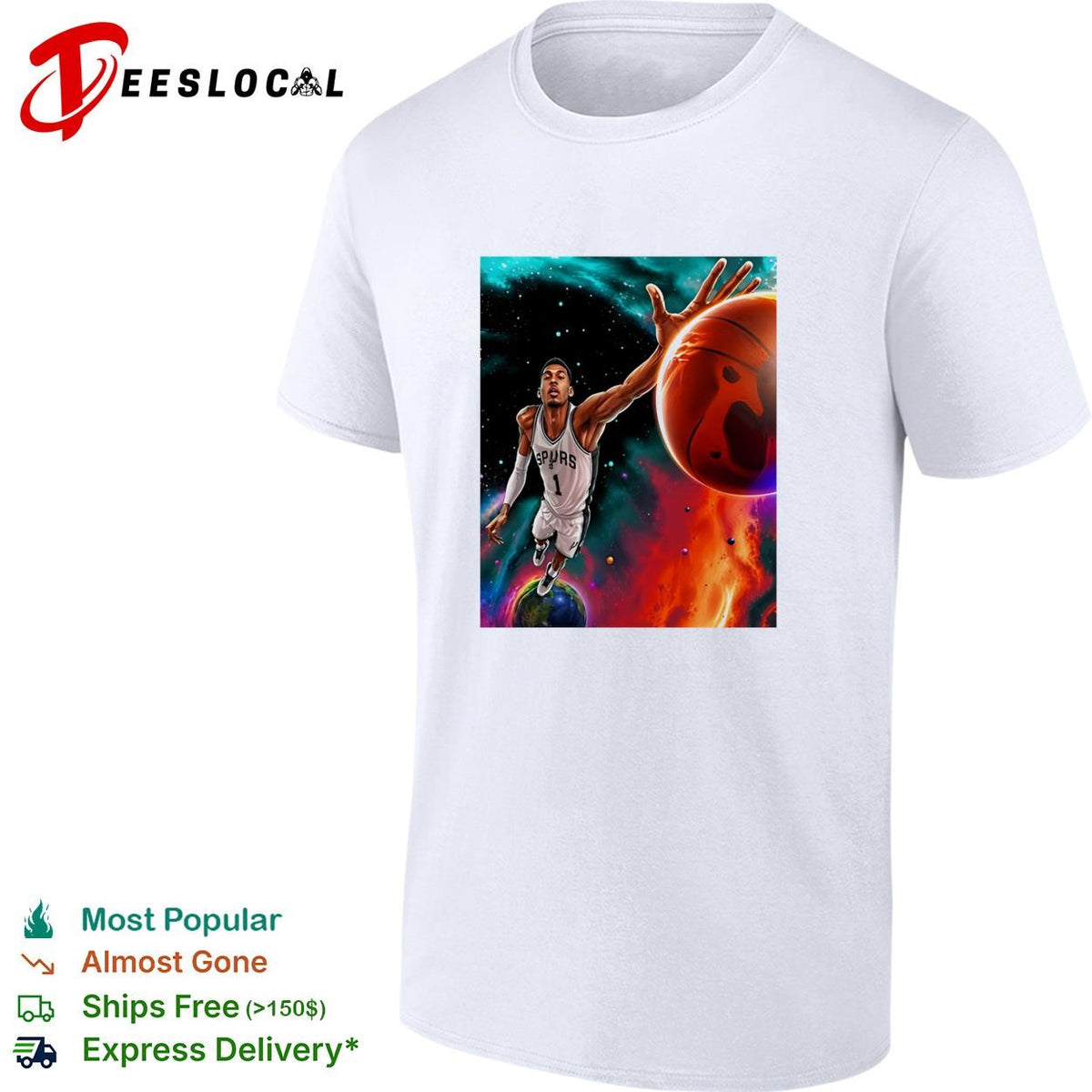 Victor Wembanyama San Antonio Spurs number 1 space galaxy cosmic basketball shirt