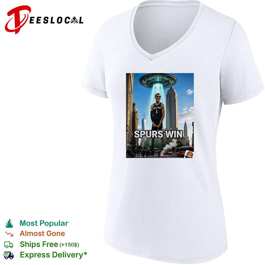 Victor Wembanyama San Antonio Spurs win UFO alien abduction New York shirt