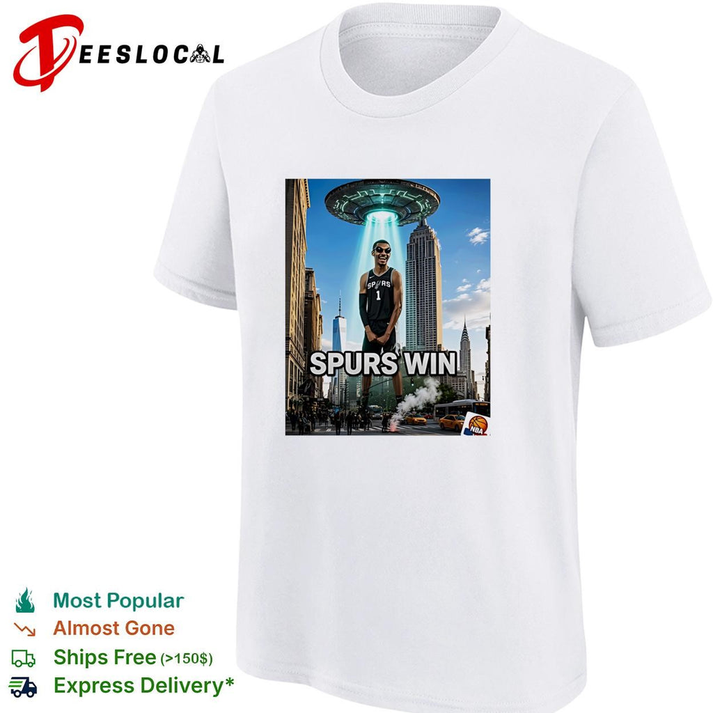 Victor Wembanyama San Antonio Spurs win UFO alien abduction New York shirt