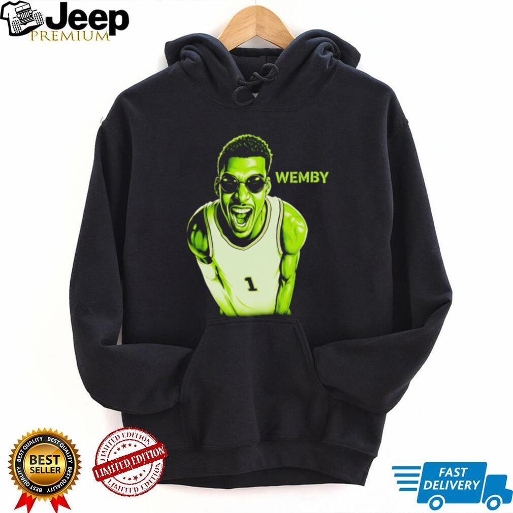 Victor Wembanyama Wemby Green Alien Face Basketball T Shirt