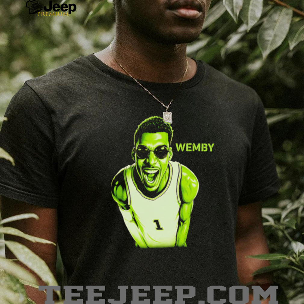 Victor Wembanyama Wemby Green Alien Face Basketball T Shirt