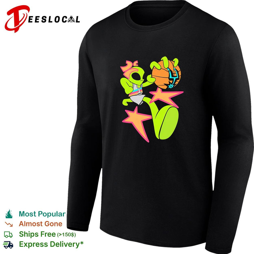 Victor Wembanyama alien cartoon San Antonio Spurs neon dunk stars shirt