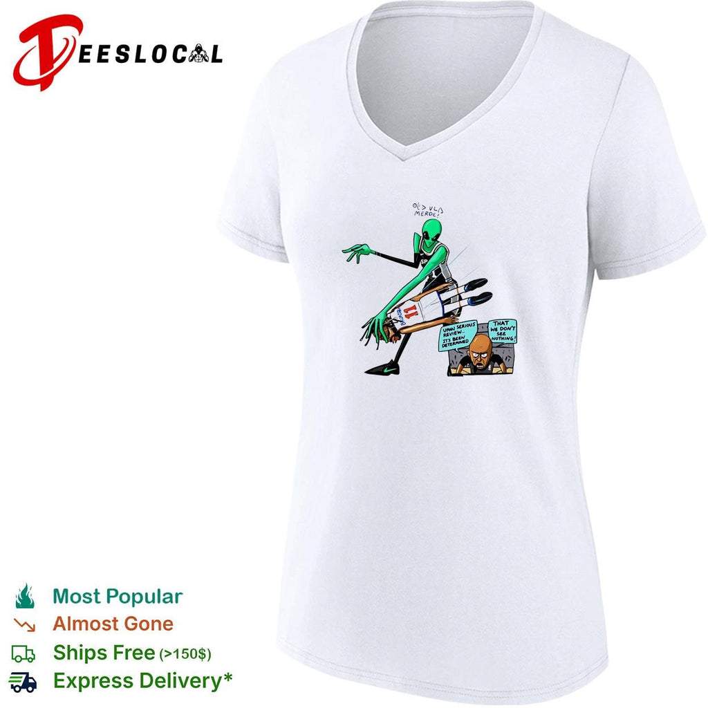 Victor Wembanyama vs Jalen Bruson alien NBA Flagrant review comic cartoon shirt