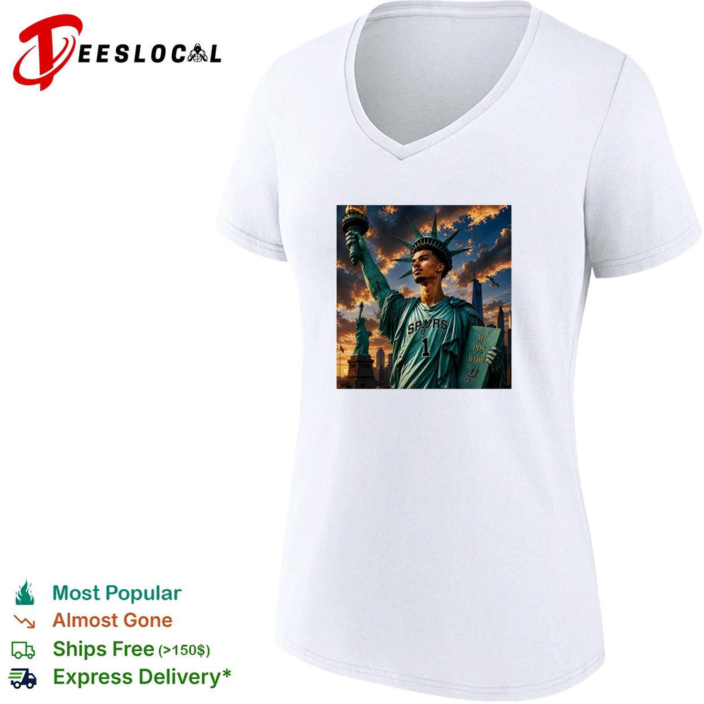 Victor Wemby x Statue of Liberty San Antonio Spurs New York City shirt