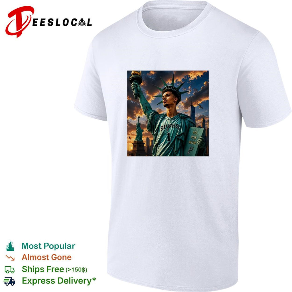 Victor Wemby x Statue of Liberty San Antonio Spurs New York City shirt