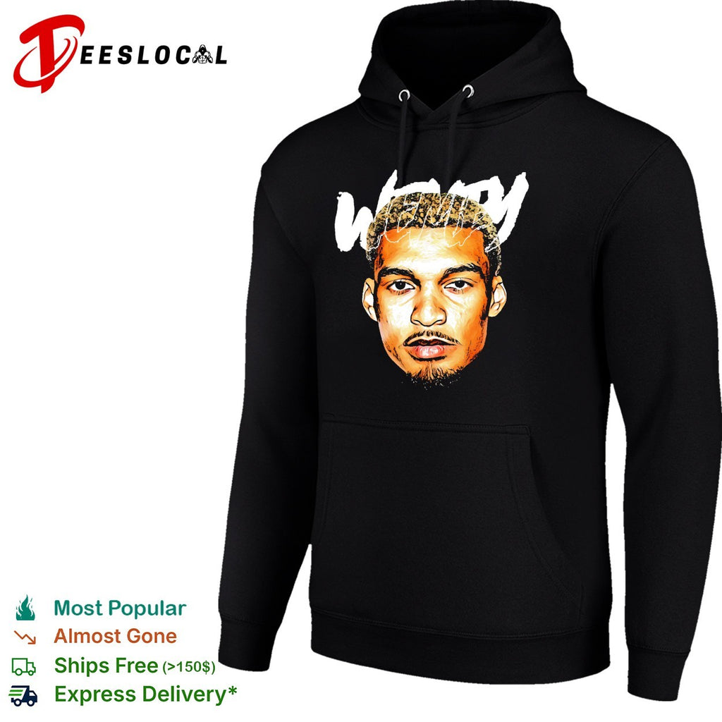 Victor Wenby basketball player portrait big head bold art shirt