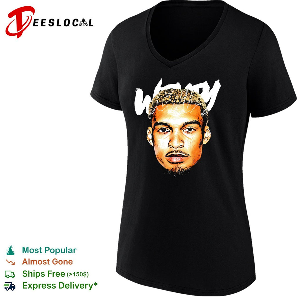 Victor Wenby basketball player portrait big head bold art shirt