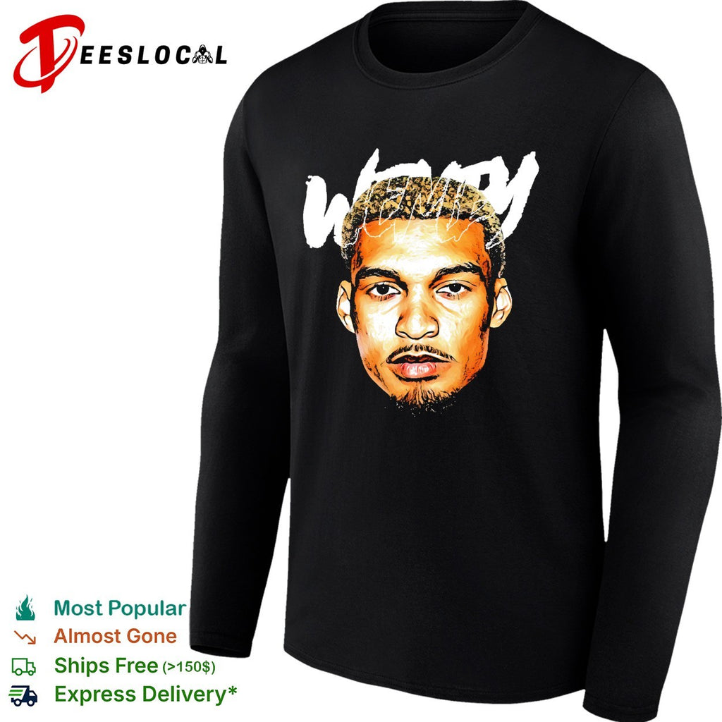 Victor Wenby basketball player portrait big head bold art shirt