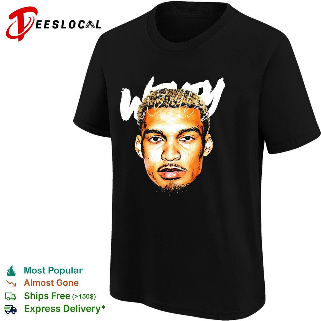 Victor Wenby basketball player portrait big head bold art shirt
