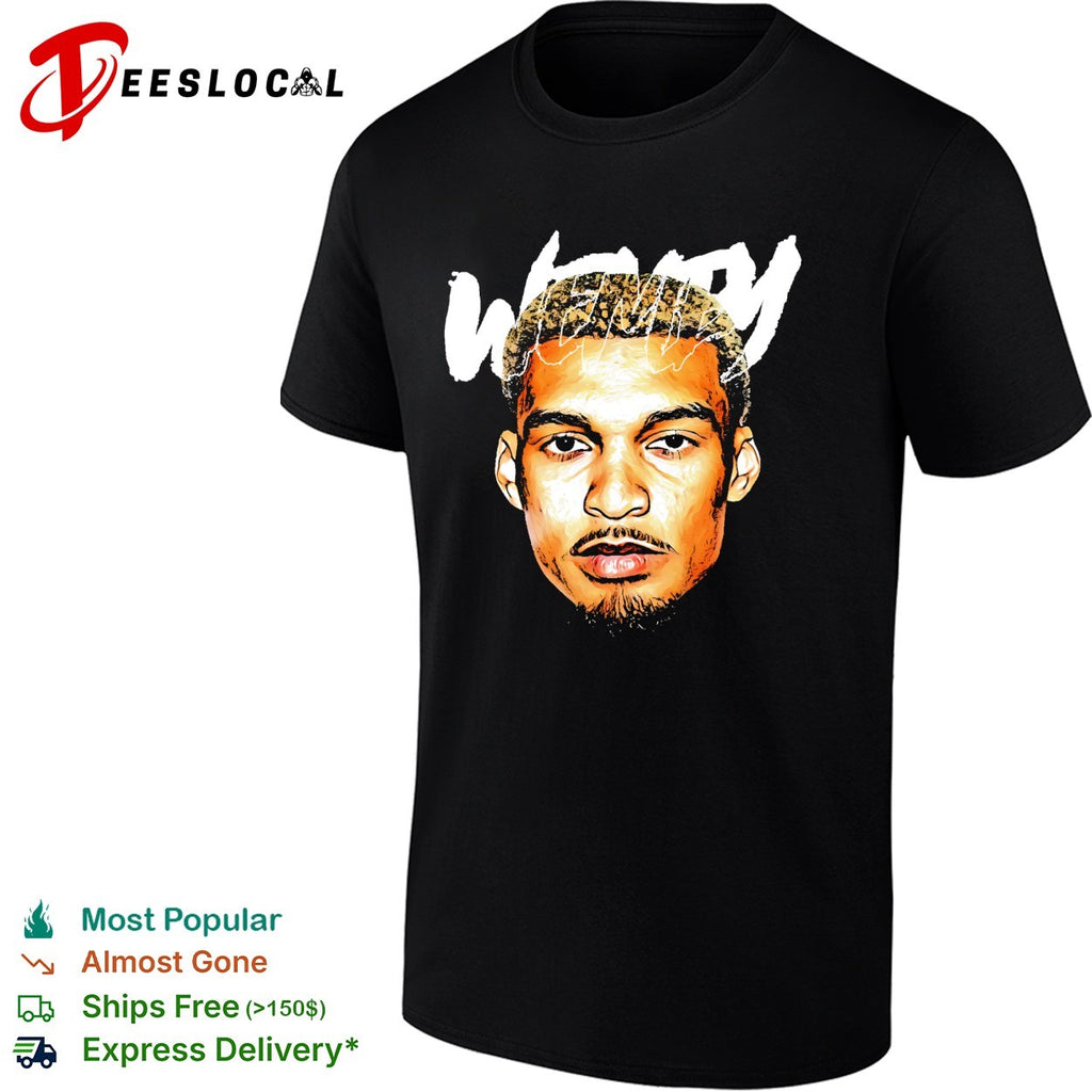 Victor Wenby basketball player portrait big head bold art shirt