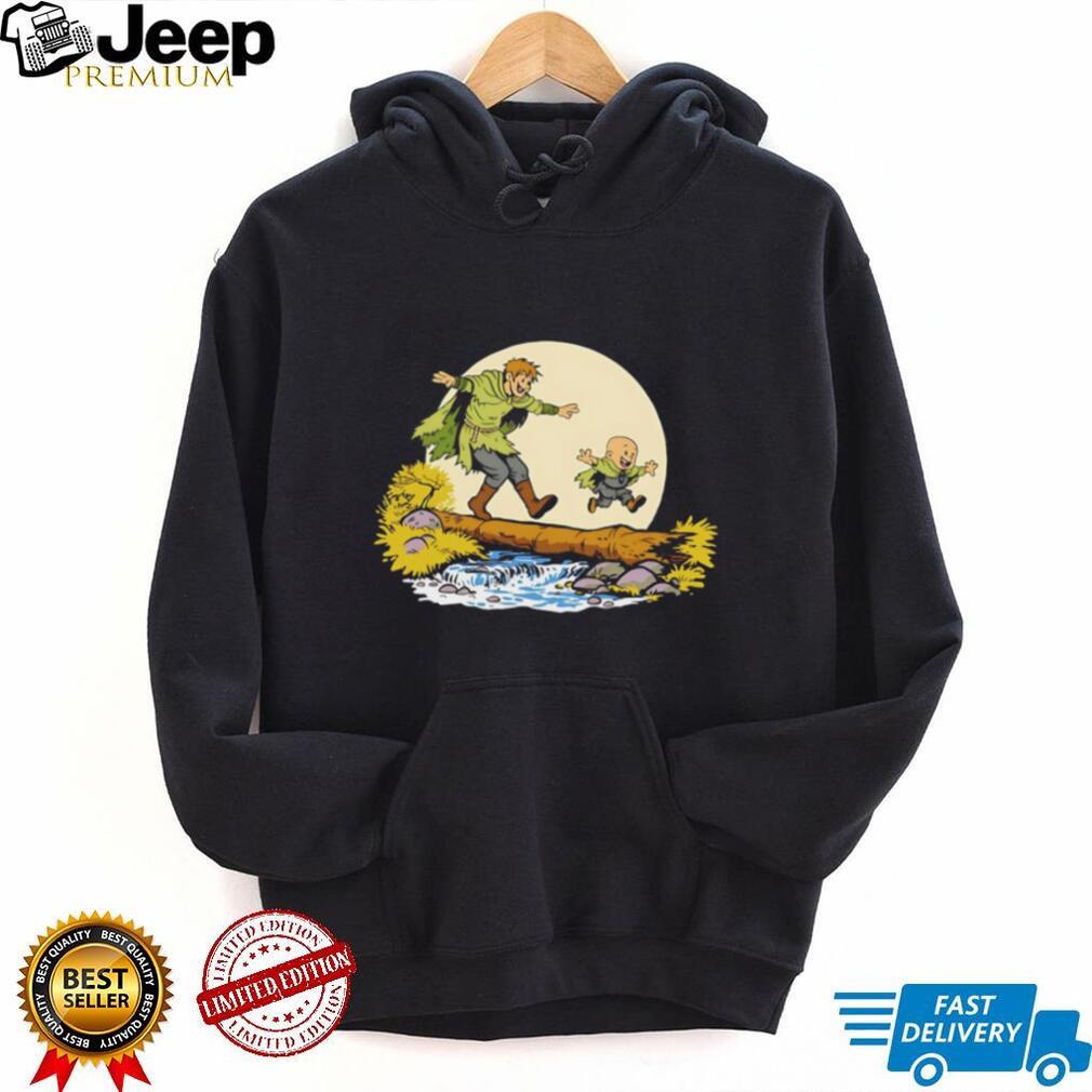 Vintage Cartoon Characters Crossing Log River Adventure T Shirt