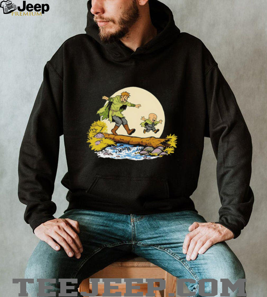 Vintage Cartoon Characters Crossing Log River Adventure T Shirt