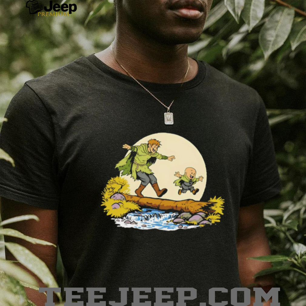 Vintage Cartoon Characters Crossing Log River Adventure T Shirt