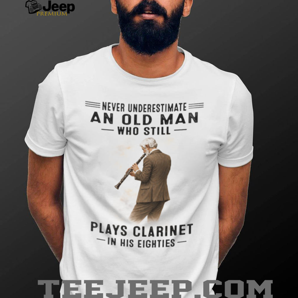 Vintage Clarinetist Old Man Musician 80th Birthday Shirt