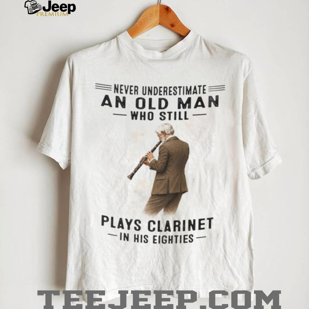 Vintage Clarinetist Old Man Musician 80th Birthday Shirt
